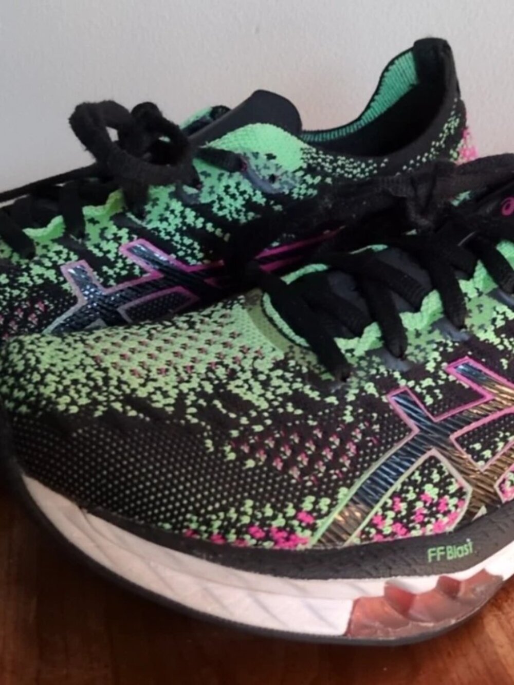 Asics Gel-Kinsei FF Blast Womens Size 9.5 Black Pink Rave Athletic Running Shoes - Picture 3 of 14